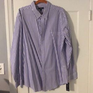 NWT Club Room Blue/White striped button down shirt
